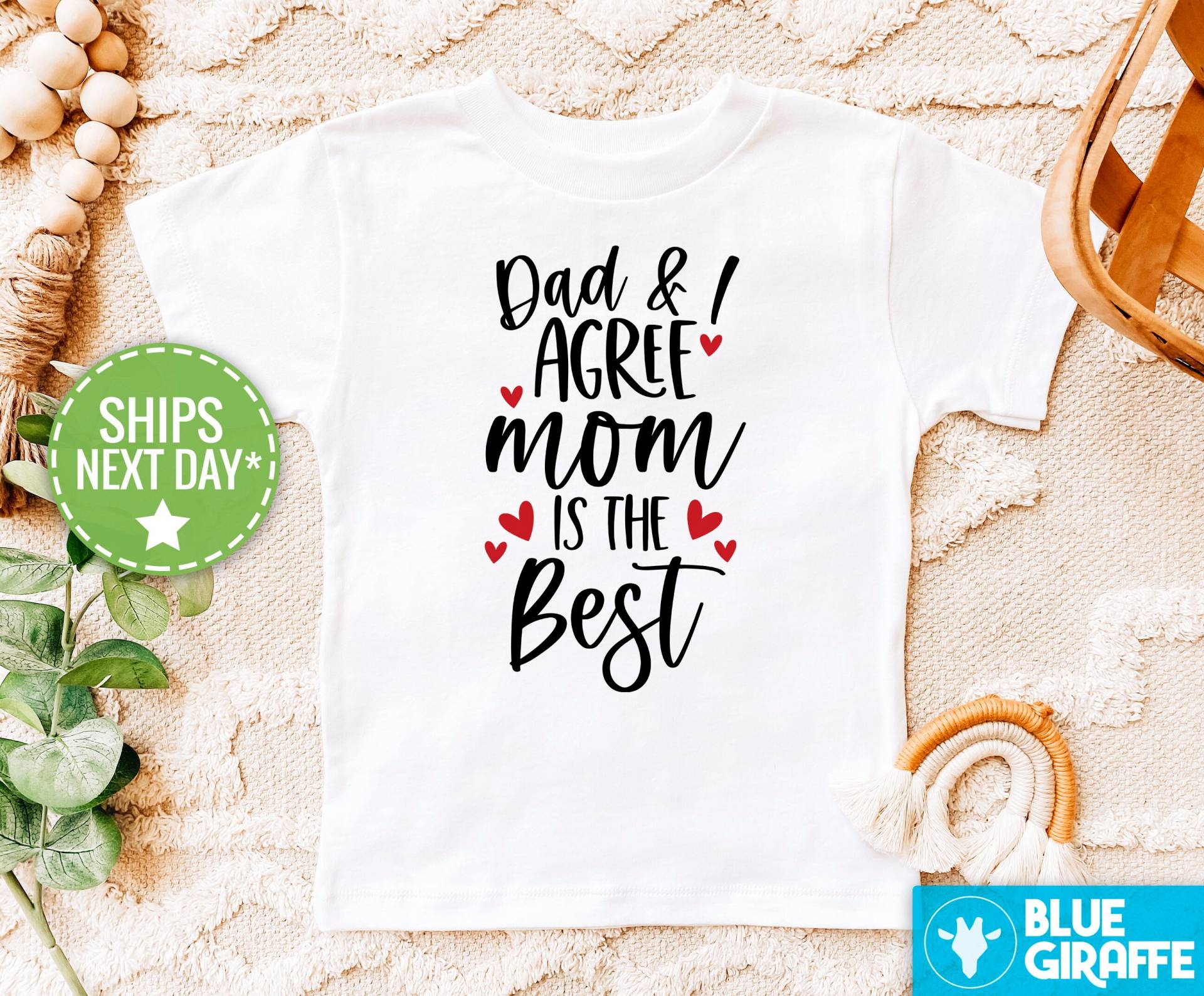 Mama Und Ich Sind Uns Einig, Ist Das Beste Kinder Shirt, Süßes Muttertag Kleinkind Shirt von BlueGiraffeApparel