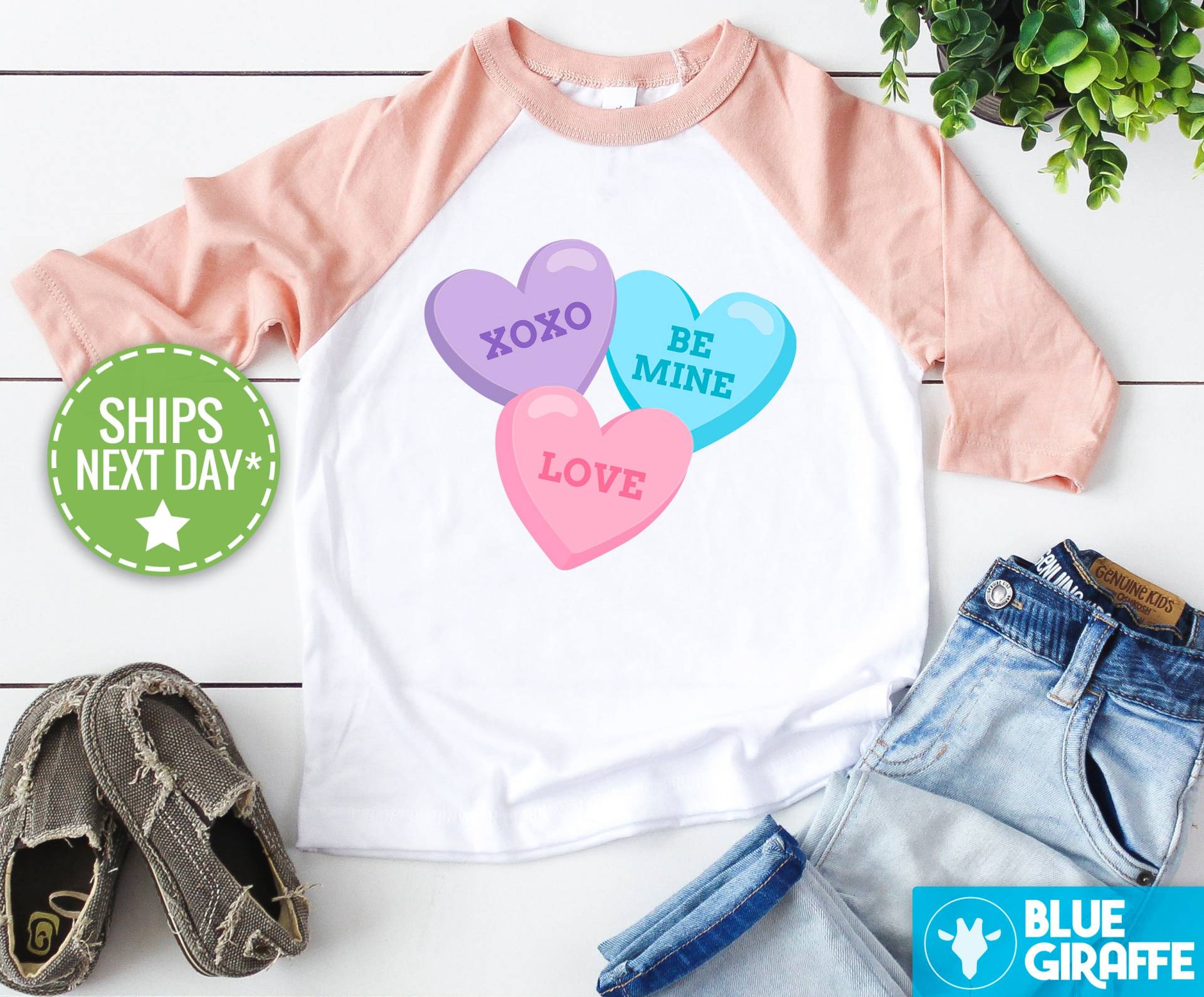 xoxo Be Mine Kinder Baseball Shirt, Süßes Valentinstag Kleinkind Liebe Kinderkleidung von BlueGiraffeApparel