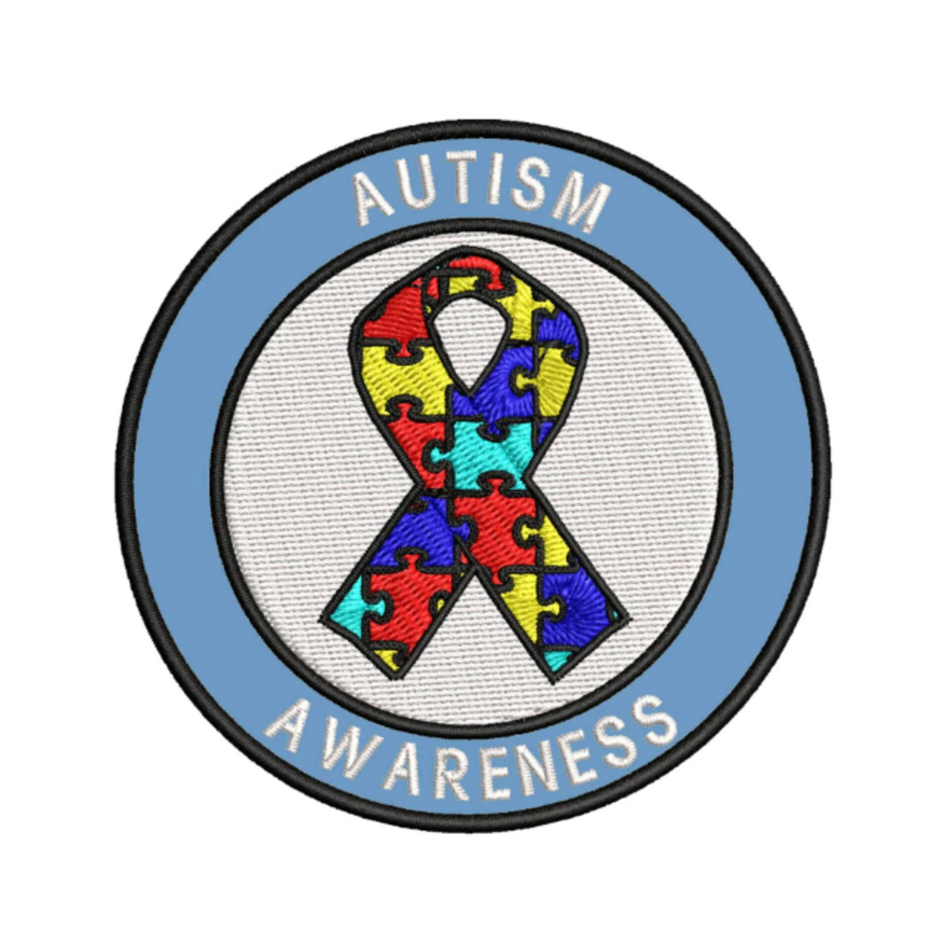 Autismus Awareness Support Puzzle Ribbon Gestickte Patch Eisen Auf Fundraiser Abzeichen Reise Souvenir Für Weste Jacke Kleidung Rucksack Jeans von BlueHeronSales