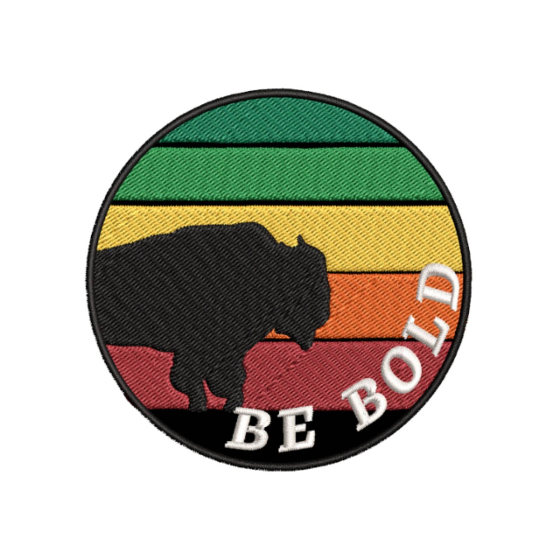 Seien Sie Bold Buffalo Retro Gesticktes Aufbügler Natur Wandern Wege Berge Sonne Reise Geschenk Für Weste Jacke Jeans Kleidung Rucksack Taschen von BlueHeronSales
