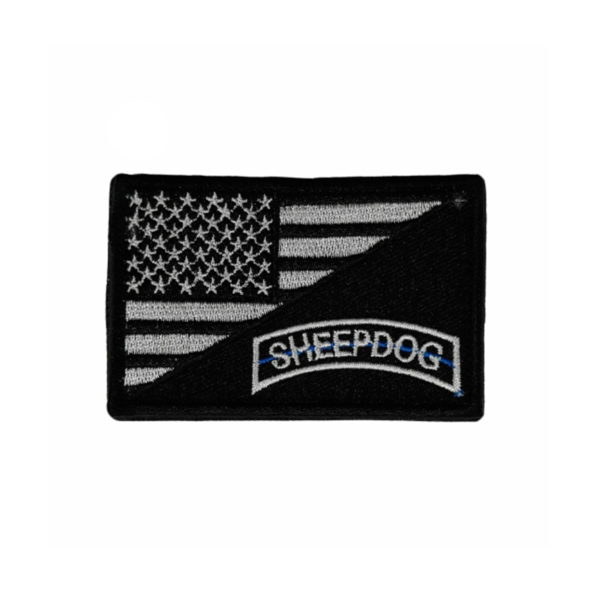 Us Flagge Sheepdog Gesticktes Bügelbild Emblem Nähen Auf Schulter Abzeichen Dünne Blaue Linie Polizei Für Weste Jacke Tasche Kleidung Jeans Rucksack von BlueHeronSales