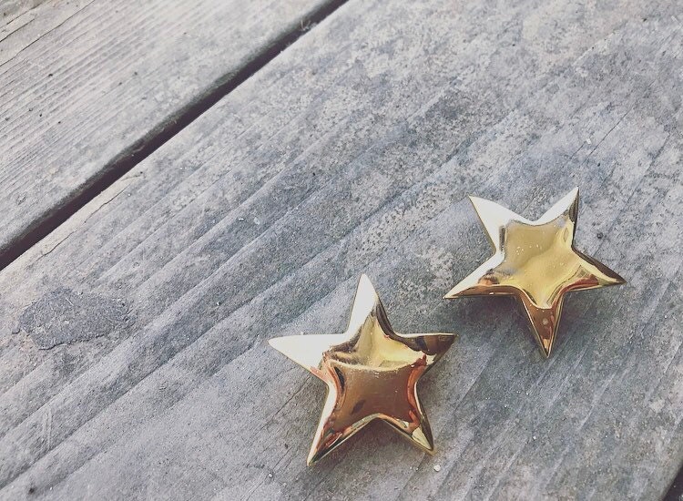 Gold Stern Ohrringe Gold Stern Ohrringe von BlueHoneyShop