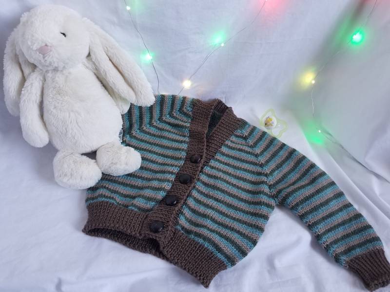 Hand Stricken Mock Schal Kragen Gestreiften Kleinkind Pullover von BlueHonuCreations