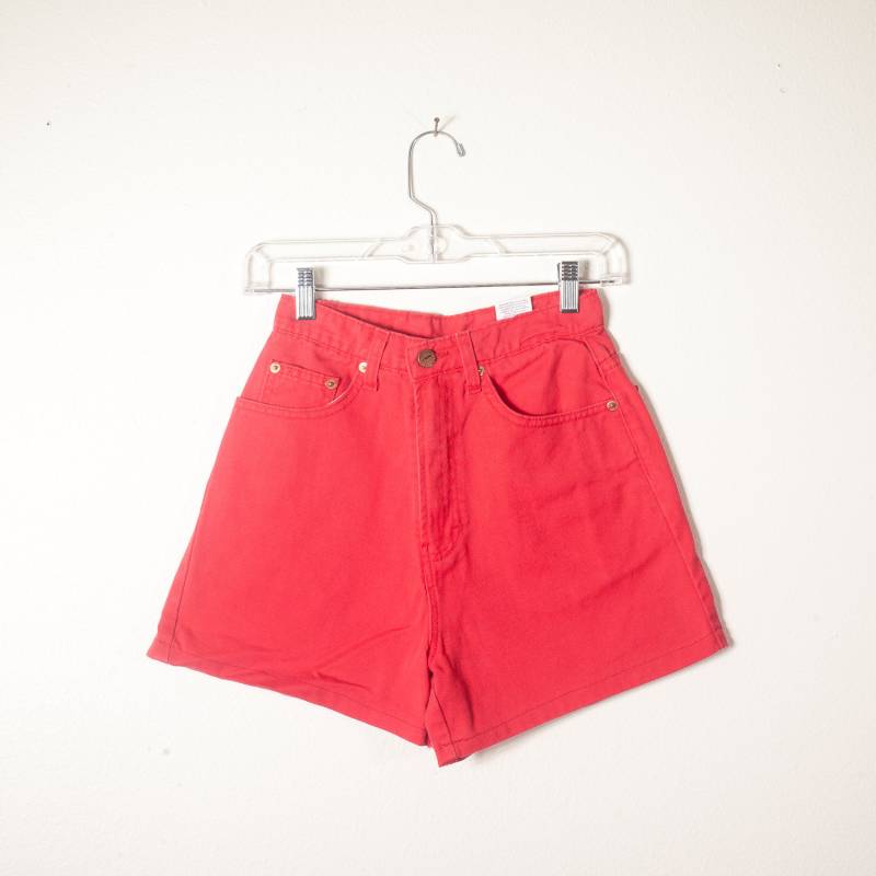 Leuchtend Red High Waist Denim Shorts, Ultra Rise 80Er Festival Clothing Women, 90S Grunge Clothing, Summer Capsule Wardrobe Leuchtend Red High Waist Denim Shorts, Ultra Rise 80Er Festival Clothing Women, 90S Grunge Clothing, Summer Capsule Wardrobe von BlueHorizonVintage