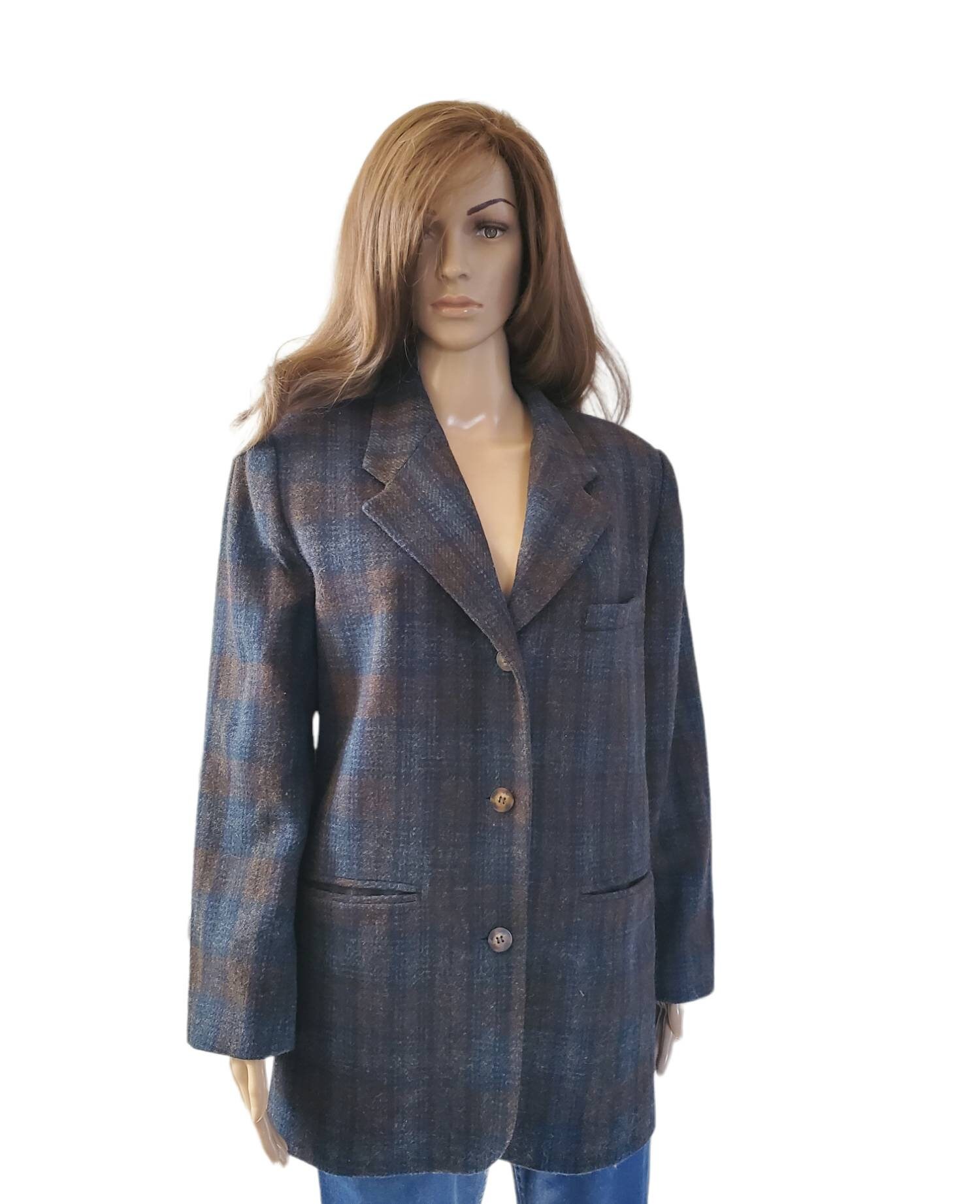 Vintage Oversized Wolle Jacke Blazer, Eddie Bauer Bluetartan Karierte Jacke// Frauen Medium Vintage Oversized Wolle Jacke Blazer, Eddie Bauer Bluetartan Karierte Jacke// Frauen Medium von BlueKoiVintage