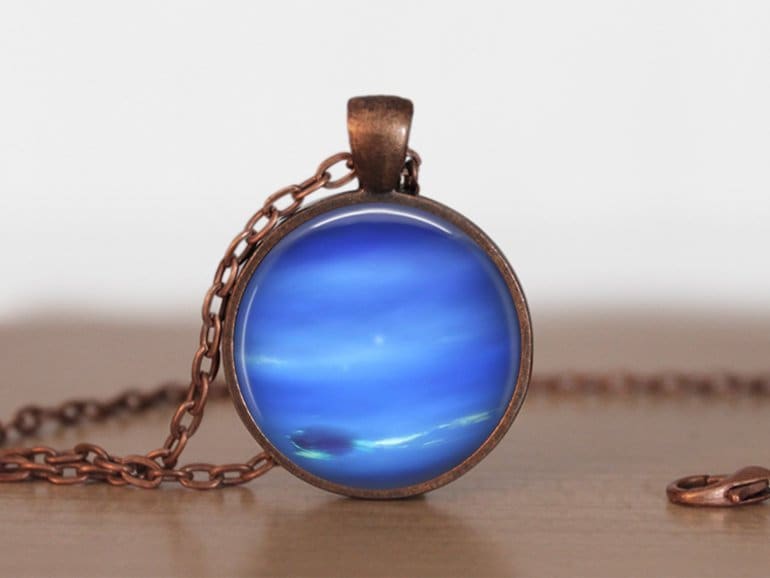 Neptun Halskette, Anhänger, Schmuck, Charm, Space Charm Neptun Halskette, Anhänger, Schmuck, Charm, Space Charm von BlueMoonGifts17