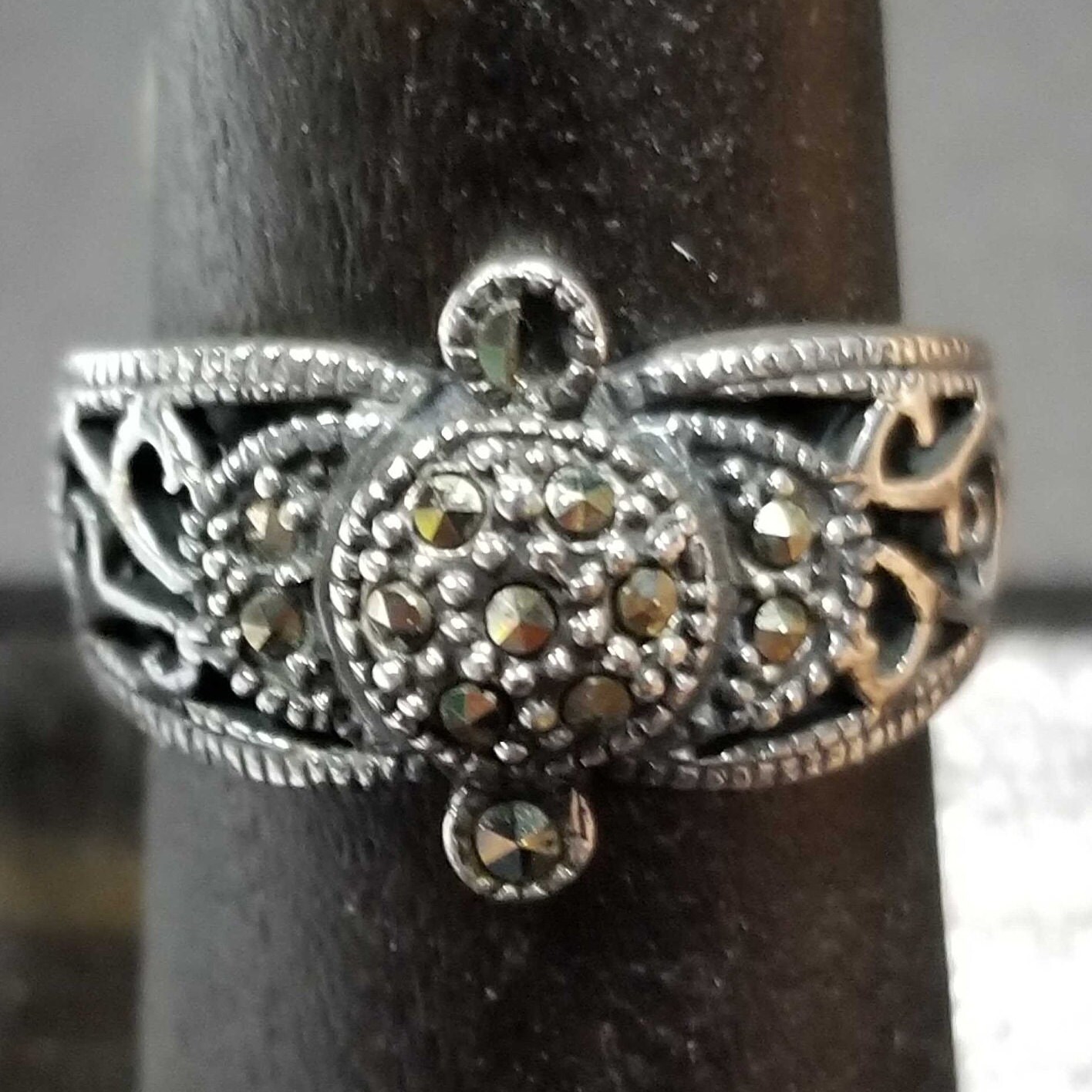 Größe 6 Oder 7 Sterling Silber Markasit Ring, 925 Ring Vintage Goth Damen von BlueMoonTrader