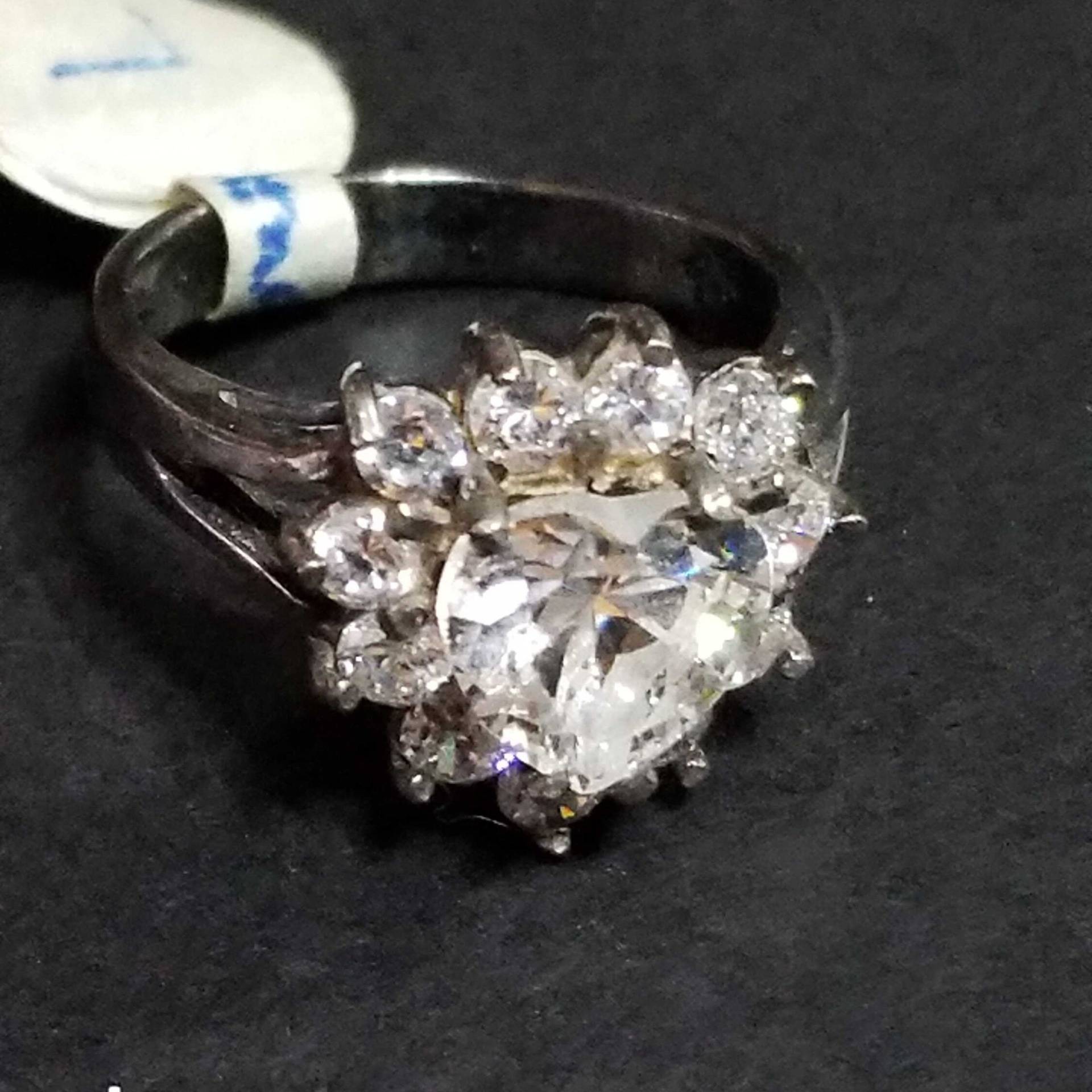 Größe 6 Sterling Silber Weiß Cz Herz Ring Vintage Schmuck April Birthstone Diamant 925 von BlueMoonTrader