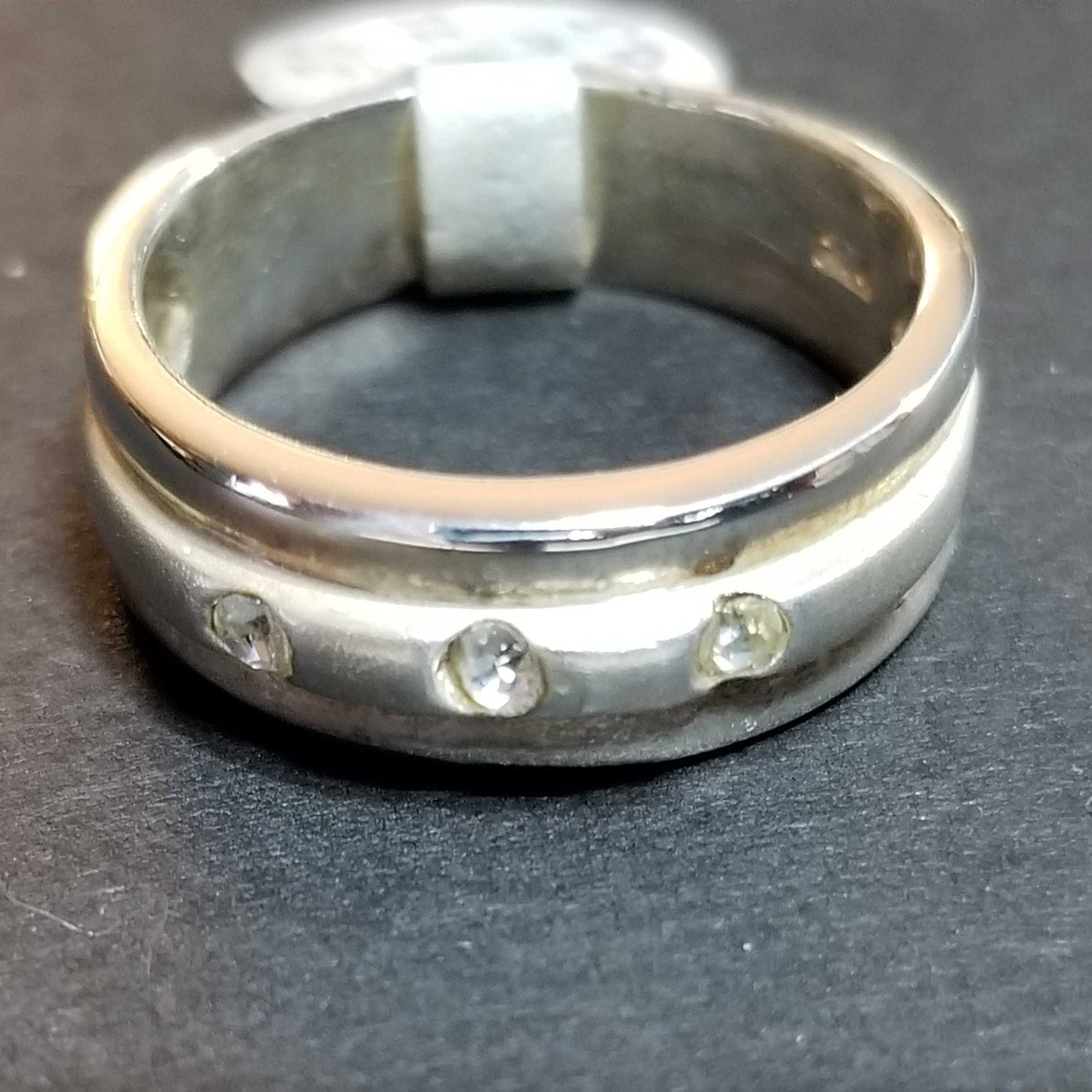 Größe 7 Ring, Sterling Silber Ehering, Mit 3 Czs, 925 Schlichter Ring 6mm Band, Ehering Comfort Fit Vintage von BlueMoonTrader