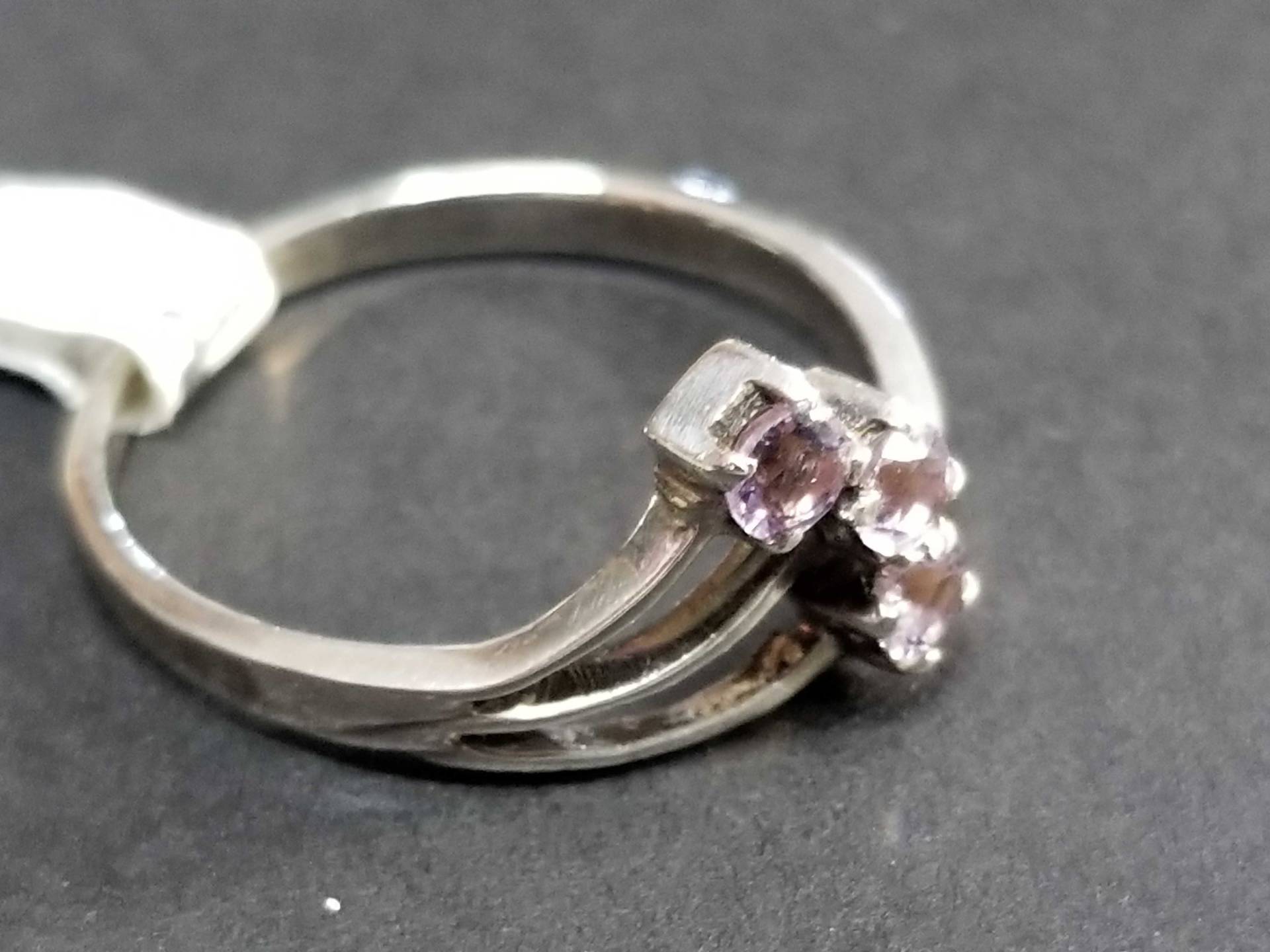 Größe 9 Sterling Silber Ring Amethyst Zirkonia Vintage Damen Zarte Geburtstag Geschenk Februar Birthstone von BlueMoonTrader