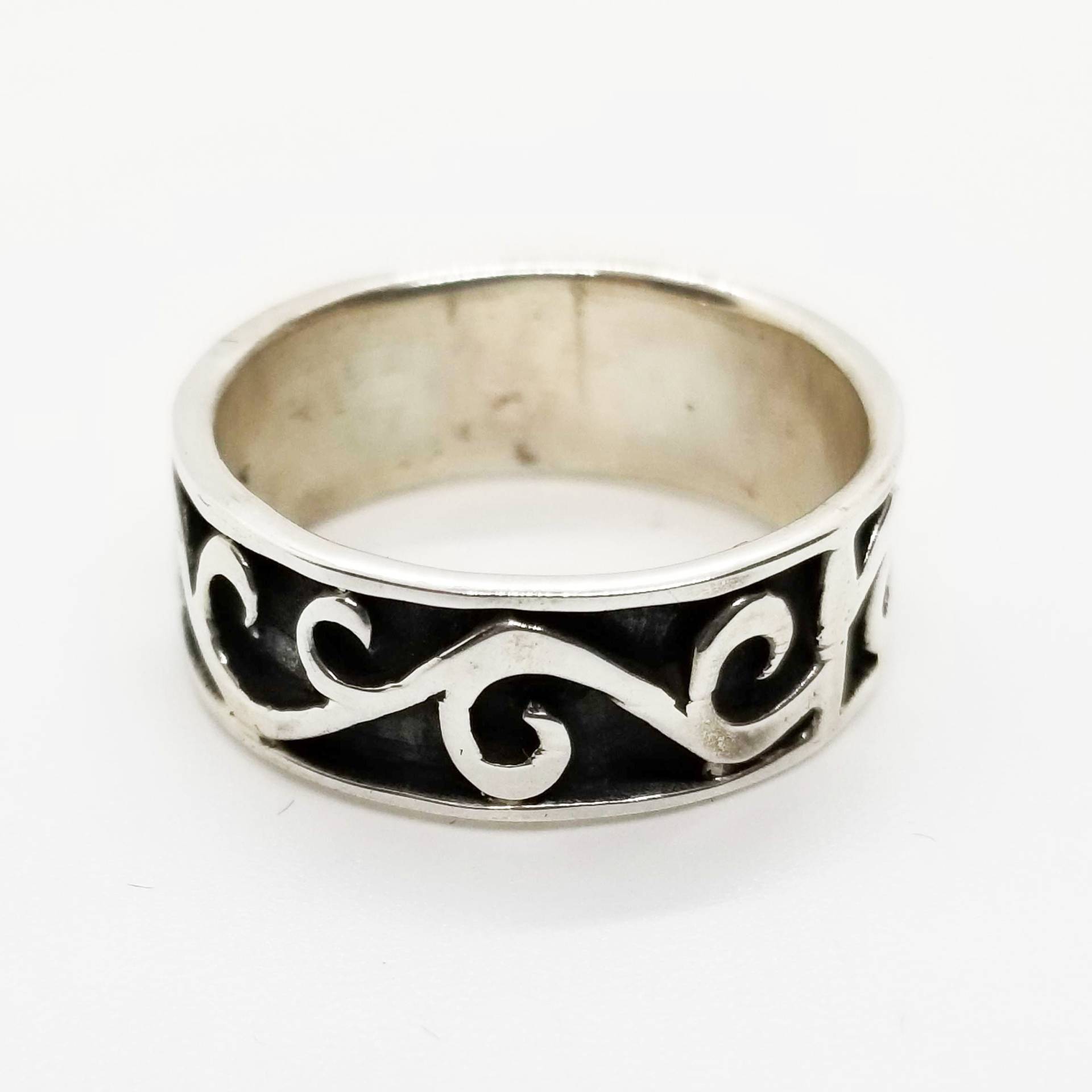 Vintage Sterling Silber Ring Vines Herren Bandring Frauen Unisex von BlueMoonTrader