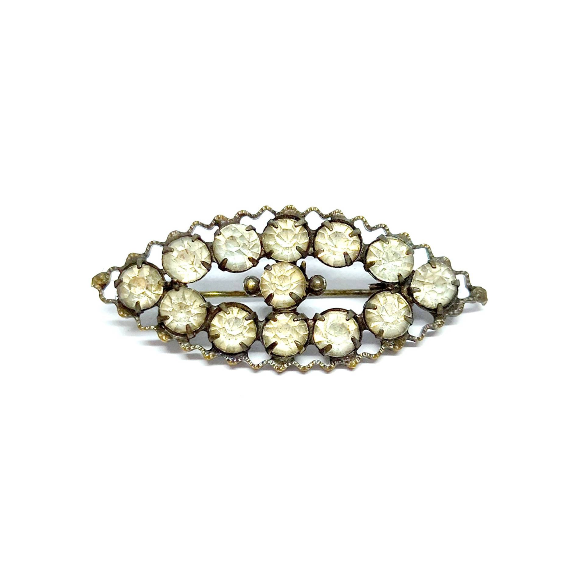 Art Deco Brosche Strass Funkeln Schmuck Vintage Diamant Paste 1930Er 40Er Jahre Glas Auge Form Klar Gemme Filigran Rahmen Art Deco Brosche Strass Funkeln Schmuck Vintage Diamant Paste 1930Er 40Er Jahre Glas Auge Form Klar Gemme Filigran Rahmen von BlueMoonTrinketShop