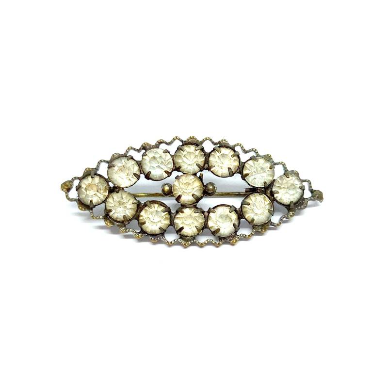 Art Deco Brosche Strass Funkeln Schmuck Vintage Diamant Paste 1930Er 40Er Jahre Glas Auge Form Klar Gemme Filigran Rahmen Art Deco Brosche Strass Funkeln Schmuck Vintage Diamant Paste 1930Er 40Er Jahre Glas Auge Form Klar Gemme Filigran Rahmen von BlueMoonTrinketShop