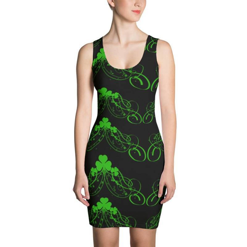 Verkauf St Patricks Day Kleid Shamrock Saint Patrick Dress Grünen Kleeblatt Muster Outfit Vier-Blatt Klee Damen Geschenk von BlueRabbitStore