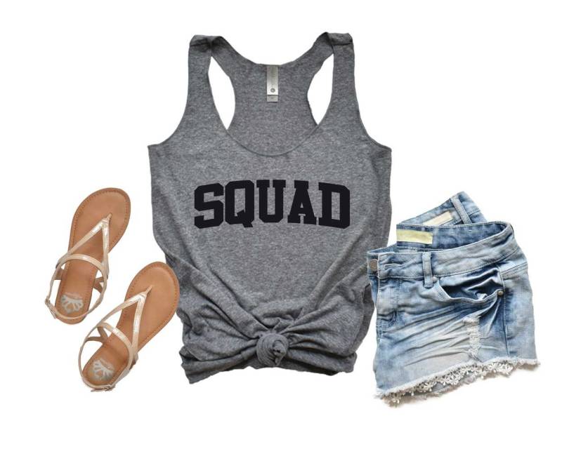 Kader Shirt. Tank Top. Super Weiches Und Bequemes Tri-Mix Racerback Frauen Squad Junggesellinnenabschied Shirts von BlueSandTextiles