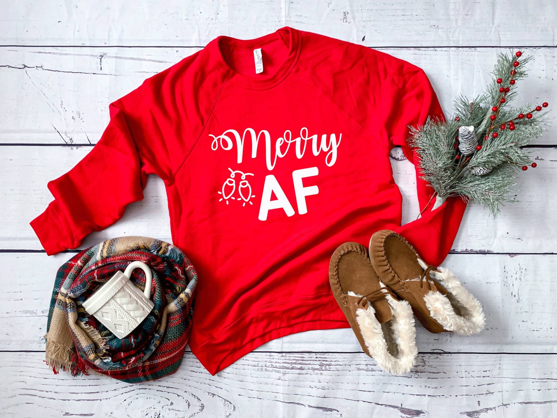 Weihnachtliches Shirt. Fröhliches Af Weihnachts-Sweatshirt. Super Weiches Und Bequemes Unisex Langarm-Sweatshirt. Lustiger Weihnachtspullover von BlueSandTextiles