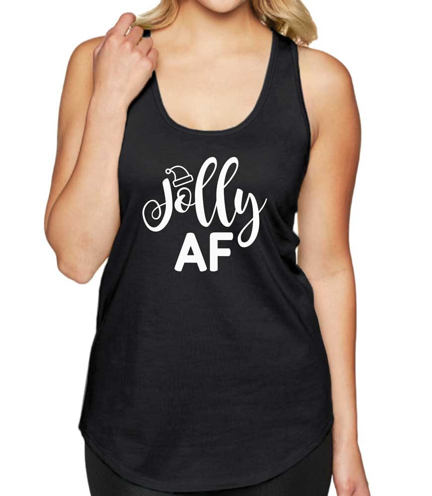 Weihnachts Shirt. Jolly Af Tank Top. Lustiges Weiches Und Bequemes Racerback Af-Hemd. Weihnachtliches Nikolaushemd von BlueSandTextiles