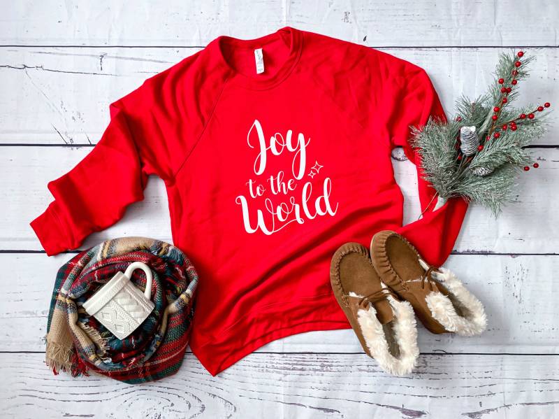 Weihnachtsshirt. Joy To The World Shirt. Religiöses Weihnachtspullover. Super Weicher & Bequemer Unisex Langarm Sweatshirt. Freude von BlueSandTextiles