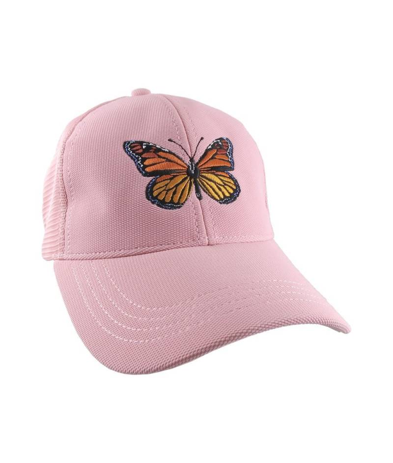 Benutzerdefinierte Bunte Monarchfalter-Stickerei Auf Einer Verstellbaren Strukturierten Pulverrosa Trucker-Art-Mesh-Baseballmütze Benutzerdefinierte Bunte Monarchfalter-Stickerei Auf Einer Verstellbaren Strukturierten Pulverrosa Trucker-Art-Mesh-Baseballmütze von BlueShoppeStudio