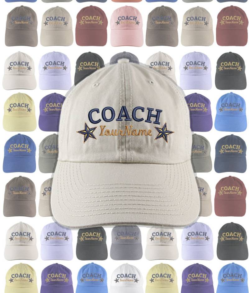 Custom Coach Hat Personalisierte Namenstickerei, Verstellbare Dad-Hut Custom Coach Hat Personalisierte Namenstickerei, Verstellbare Dad-Hut von BlueShoppeStudio