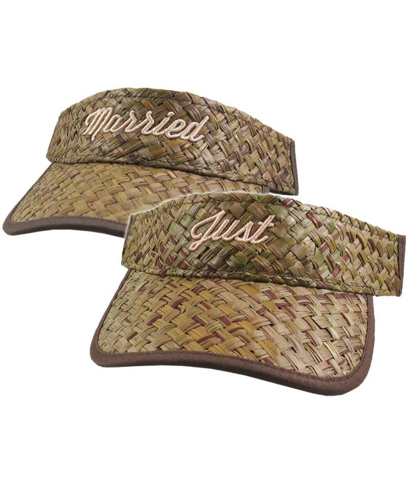 Just Married Strohschirme 3D Hochzeitshüte | Paar Just Married Strohschirme 3D Hochzeitshüte | Paar von BlueShoppeStudio