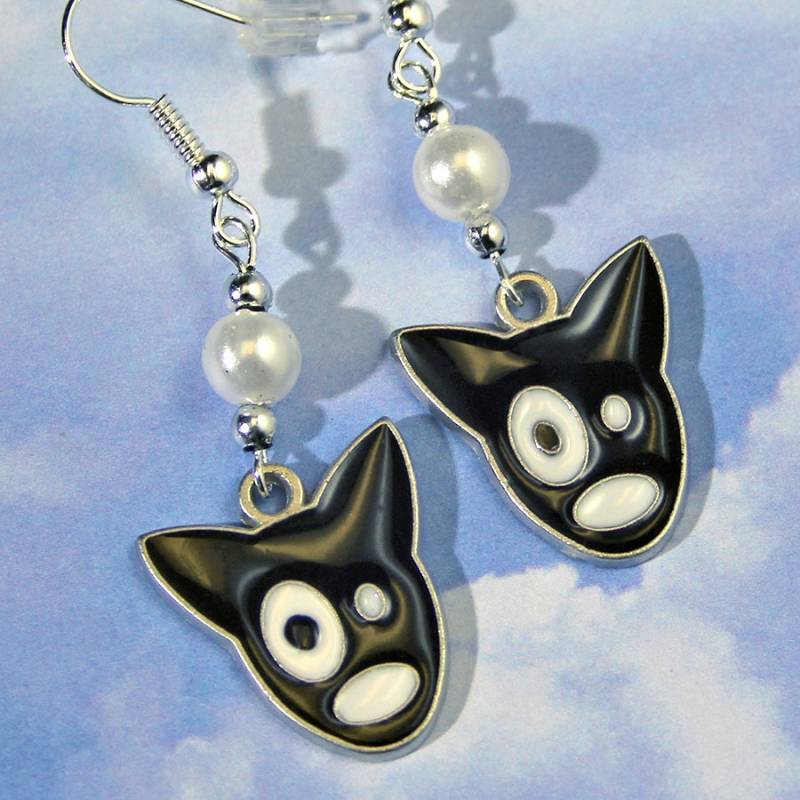 Mod Pet Gesicht Ohrringe Mit Faux Pearl von BlueSkiesPet