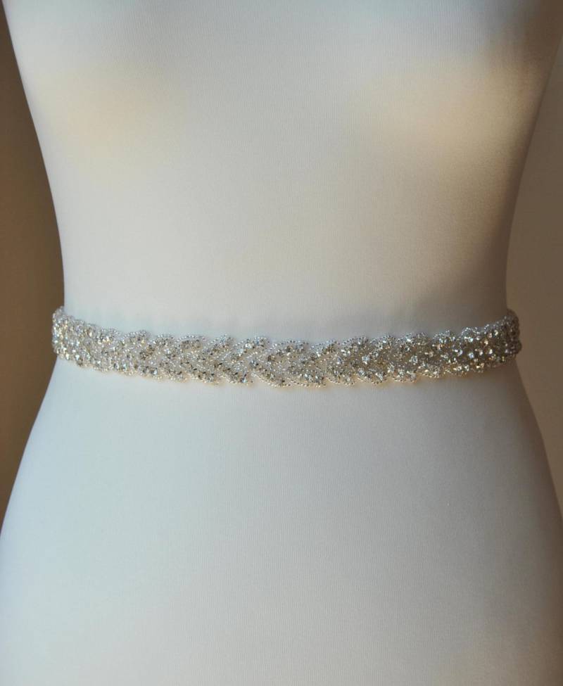 Blumenmädchen Strass Schärpe, Hochzeitskleid Braut Kristall Baby Brautjungfer Schärpe Gürtel von BlueSkyHorizons