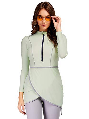 BlueSnow Modest Swimsuit for Women Long Sleeve Muslim Swimwear Burkini Islamic Arabic Swimming Costume (M, Y17) von BlueSnow