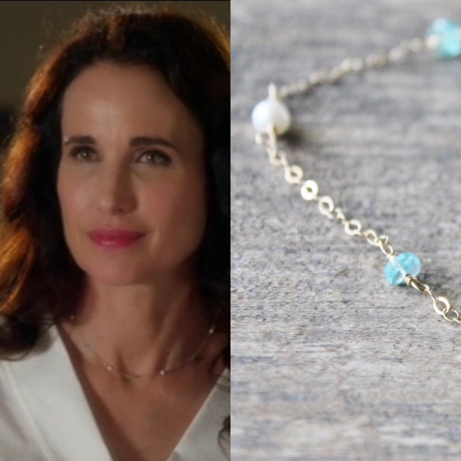 Apatit Perlen Kette 14K Gold Filled Kette, Wie Im Fernsehen Gesehen Apatit Perlen Kette 14K Gold Filled Kette, Wie Im Fernsehen Gesehen von BlueSoulDesigns