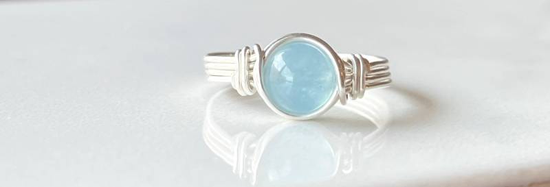 Aquamarin-sterlingsilberring Aquamarin-sterlingsilberring von BlueSoulDesigns