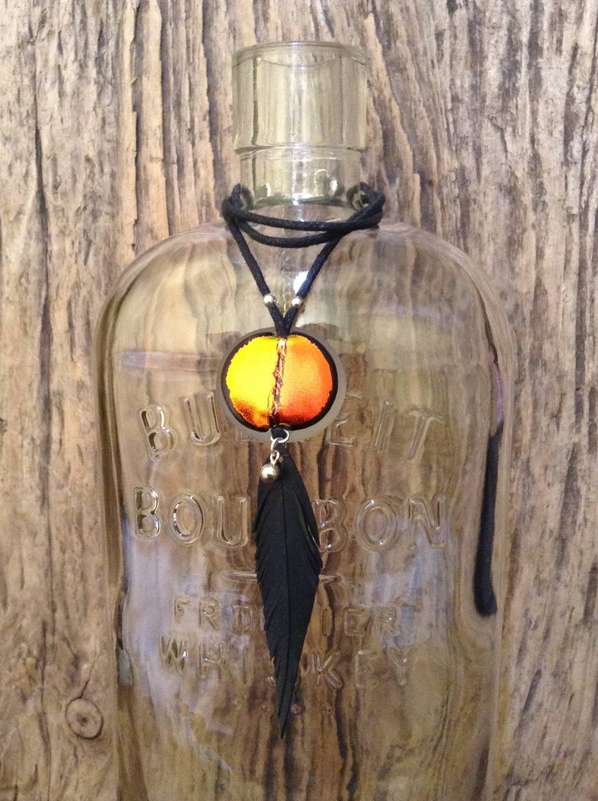 Reflektierende Kette Handgemacht Aus Dichroic Glas, Sterling Silve Und Recycelter Innenröhre von BlueTreeDesignsUK