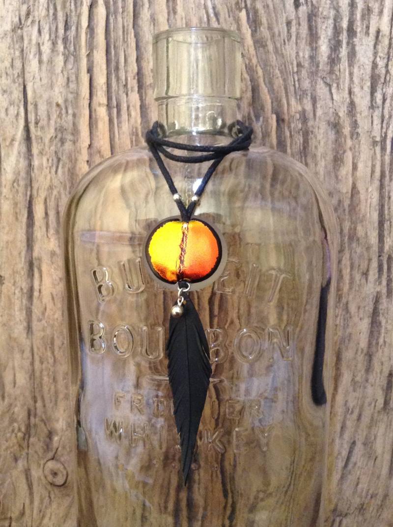 Reflektierende Kette Handgemacht Aus Dichroic Glas, Sterling Silve Und Recycelter Innenröhre von BlueTreeDesignsUK