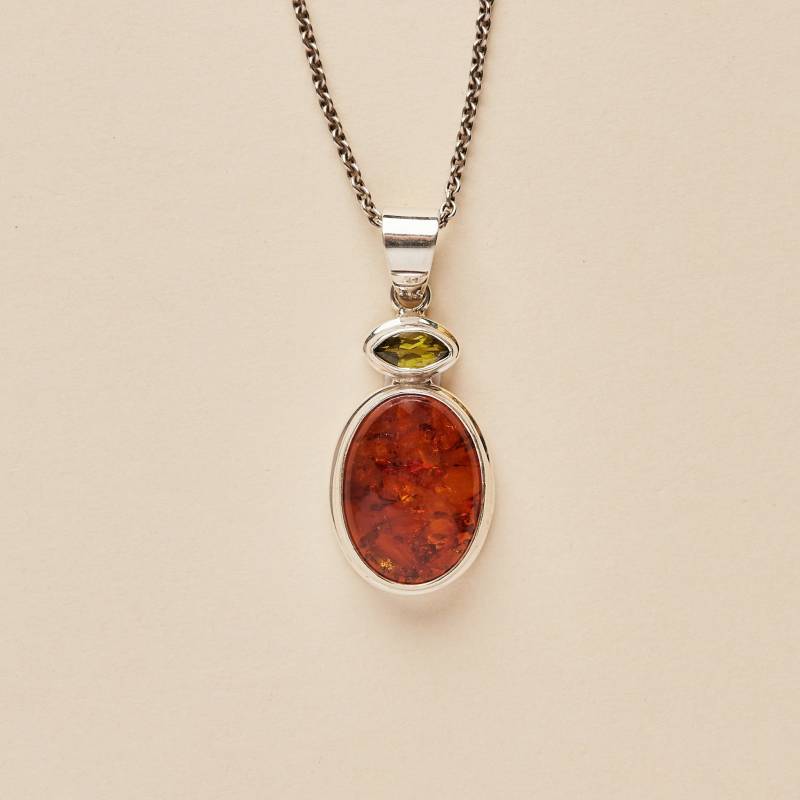 Bernstein Und Peridot Anhänger | Groß - Handgemachter Edelstein Schmuck von BlueWindowJewellery