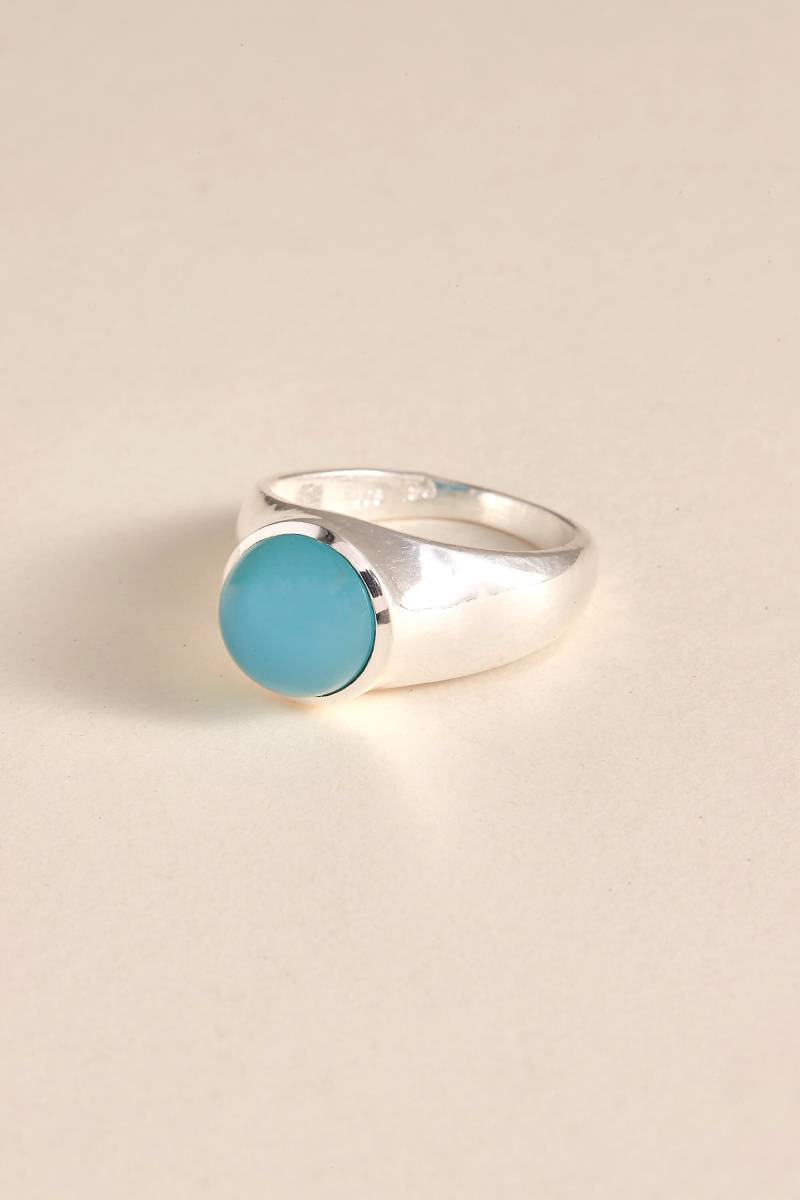 Chalcedon Ring - Handgemachter & Echter Edelstein Schmuck Sterling Silber von BlueWindowJewellery