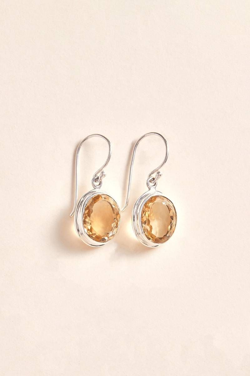 Citrin Ohrringe - Handgemachter Edelstein Schmuck Sterling Silber von BlueWindowJewellery