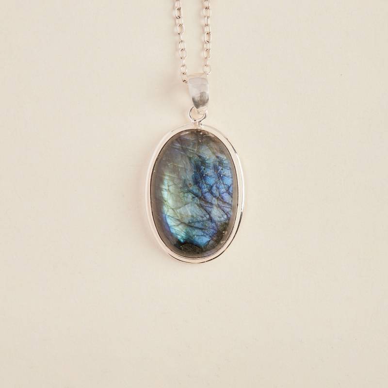 Labradorit Anhänger | Mittelgroß - Handmade & Echter Edelstein Schmuck Sterling Silber von BlueWindowJewellery