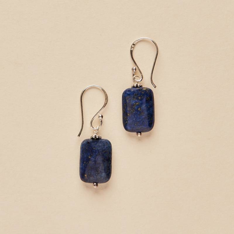 Lapis Lazuli Ohrringe - Handgemachter Edelstein Schmuck Sterling Silber von BlueWindowJewellery