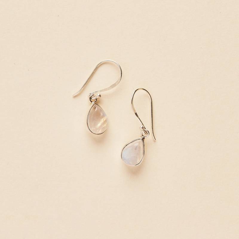 Mondstein Ohrringe - Handgemachter Edelstein Schmuck Sterling Silber von BlueWindowJewellery