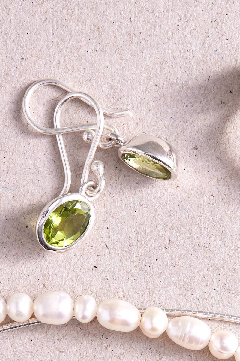 Peridot Ohrringe | Groß - Handgefertigter Edelstein Schmuck Sterling Silber von BlueWindowJewellery