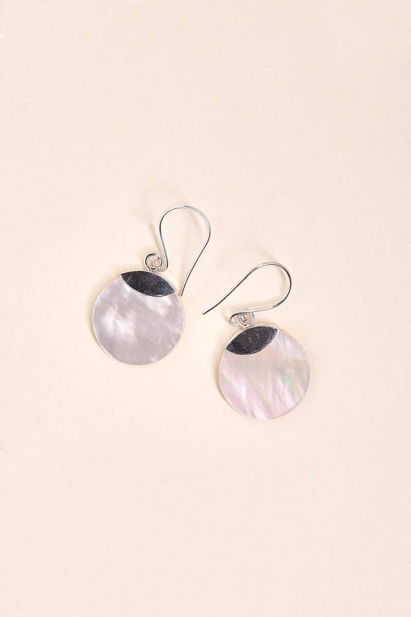 Perlmutt Ohrringe | Rund - Handmade & Echter Edelstein Schmuck Sterling Silber von BlueWindowJewellery
