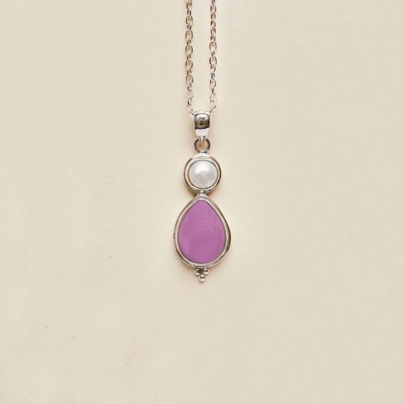 Phosphosiderit Und Süsswasserperle Anhänger | Groß - Handgemachter & Echter Edelstein Schmuck Sterling Silber von BlueWindowJewellery