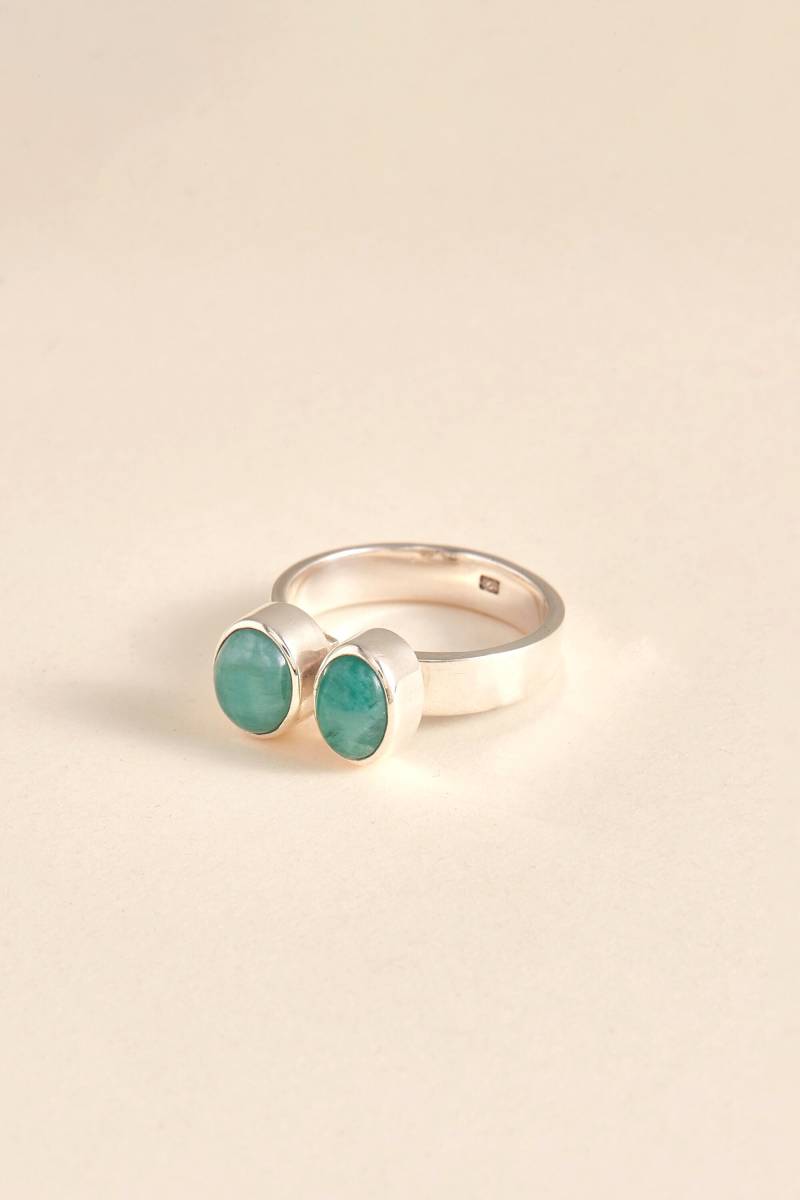 Smaragd Ring | Doppelstein - Handgemachter & Echter Edelsteinschmuck Sterling Silber Schmuck von BlueWindowJewellery
