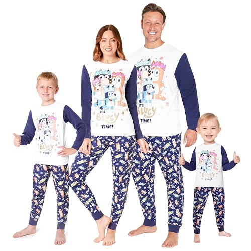 BlueY Familien Pyjama Set Schlafanzug Lang für Kinder Eltern Gemütliche Loungewear Familie Schlafanzüge (6-7 Jahre, Multi Kinder) von BlueY