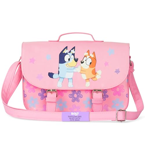 BlueY Kinder Handtasche Mädchen Umhängetasche mit Verstellbarem Gurt und Magnetverschluss Bingo Geschenke für Mädchen (Rosa Satchel) von BlueY