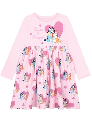 BlueY Kleid Kinder | Kleider Für Mädchen | Langarm Kleid Mädchen | Skaterkleid | Rosa 116 von BlueY
