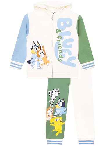 BlueY Kleidung Outfit Set | Zweiteiler Jogging Hose Und Pullover Jungen | Kinderkleidung Junge | Cremefarben 128 von BlueY