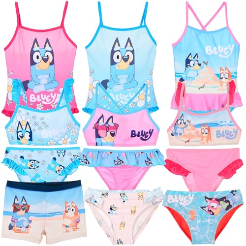 BlueY - Mädchen Badeanzug 1 Stück oder Bikini 2 Stück Monokini - Kinder Slip Shorts Parigamba Boxer Meer Pool - Offizielles Lizenzprodukt, 18004 Bikini hellblau, 3 Jahre von BlueY