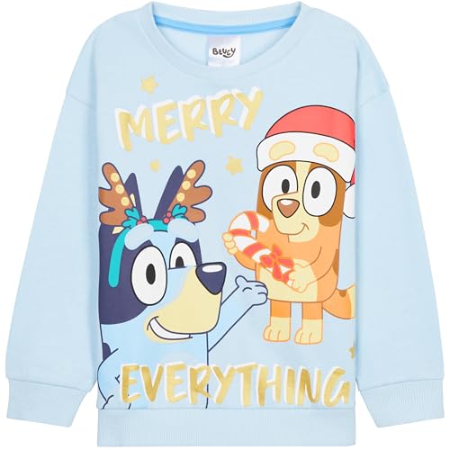 BlueY Mädchen Weihnachtspullover, kuscheliger Pullover Kinder mit Motiv – Geschenke für Kinder (Blau, 2–3 Jahre) von BlueY