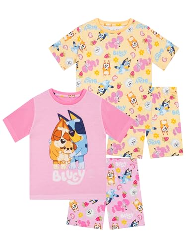 BlueY Schlafanzug | Mädchen Pyjama Bingo | 2er-Pack Kinderschlafanzug | Rosa 104 von BlueY