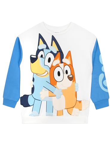 BlueY Sweatshirt | Bingo Sweatshirt Kinder | Jungen Pullover Baumwolle | Weiß 98 von BlueY